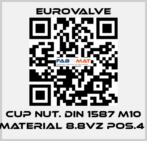 CUP NUT. DIN 1587 M10 MATERIAL 8.8VZ POS.4  Eurovalve