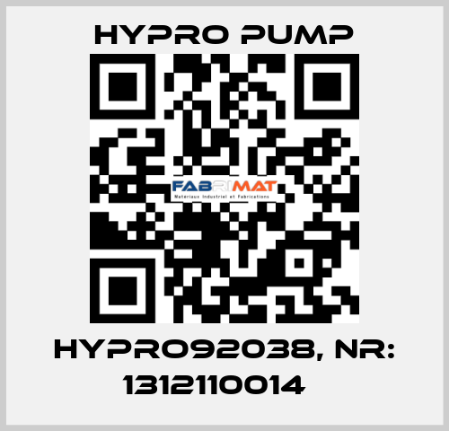 HYPRO92038, Nr: 1312110014   Hypro Pump