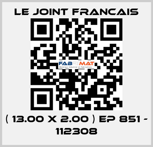 ( 13.00 X 2.00 ) EP 851 - 112308 LE JOINT FRANCAIS