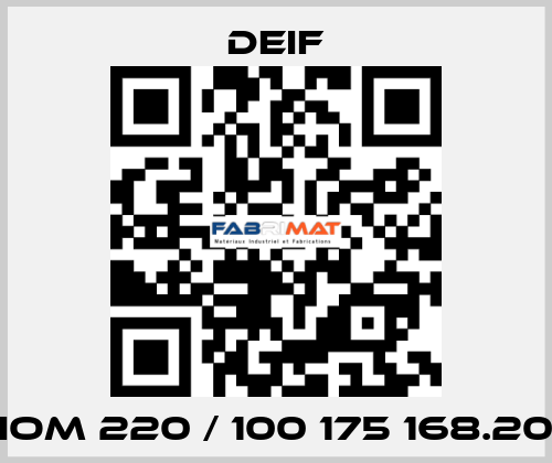 IOM 220 / 100 175 168.20 Deif