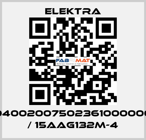 04002007502361000000 / 15AAG132M-4 ELEKTRA