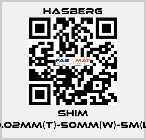 SHIM 0.02MM(T)-50MM(W)-5M(L) Hasberg