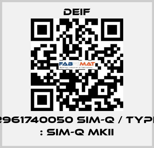 2961740050 SIM-Q / Type : SIM-Q MKII Deif