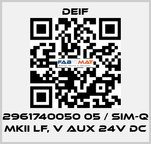 2961740050 05 / SIM-Q MKII LF, V aux 24V DC Deif