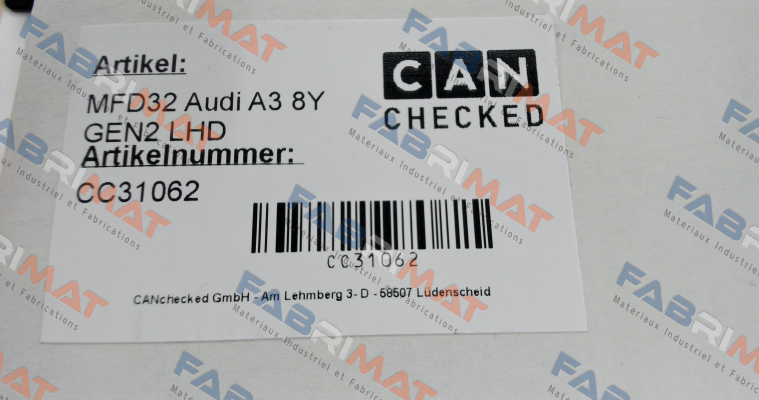 280156 / CANchecked MFD32 GEN 2 - 3.2" Display Audi A3 8Y - LHD CANchecked