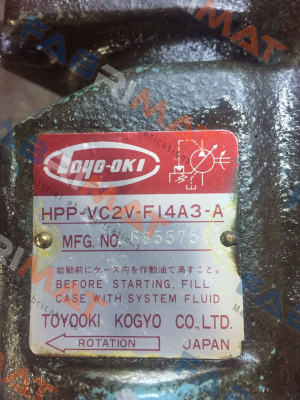 HPP-VC2V-FI4A3-A JTEKT FLUID POWER SYSTEMS CORPORATION (ex. Toyooki)