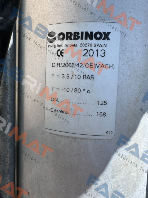 DIR/2006/42/CE(MACH) DN 125 Orbinox