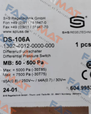 (1302-4012-0000-000) DS-106 A S+S REGELTECHNIK