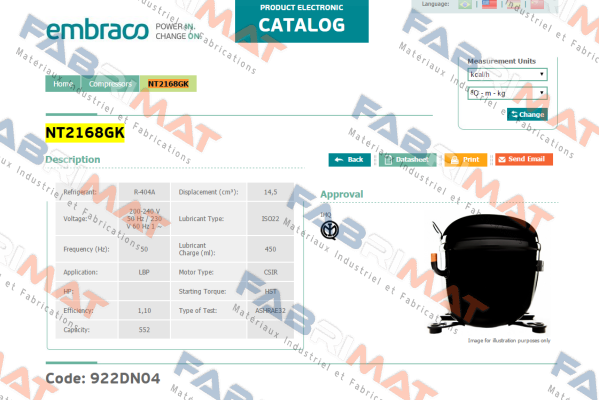 NT2168GK Embraco