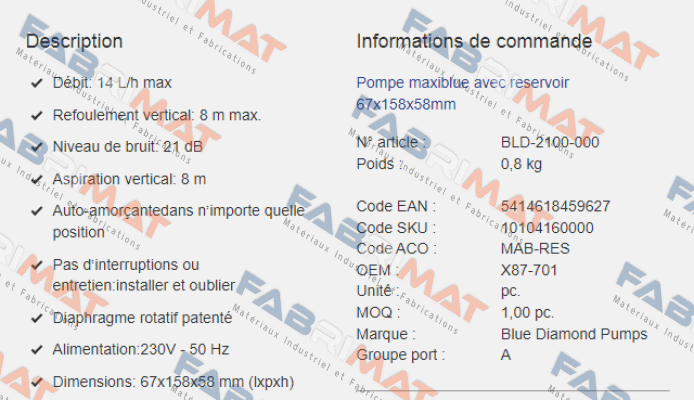 BLD-2100-000 (10104160000) Blue Diamond Pumps Inc.