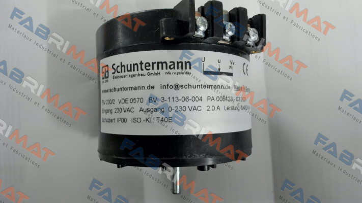 RV 230/2 G060 230/0-230V 2A 3PKT Schuntermann Transformatoren