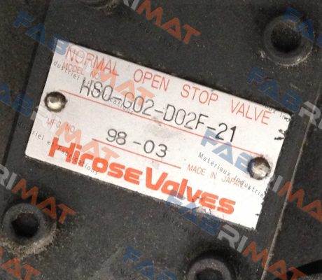 HS0-G02-D02F  Hirose Valve