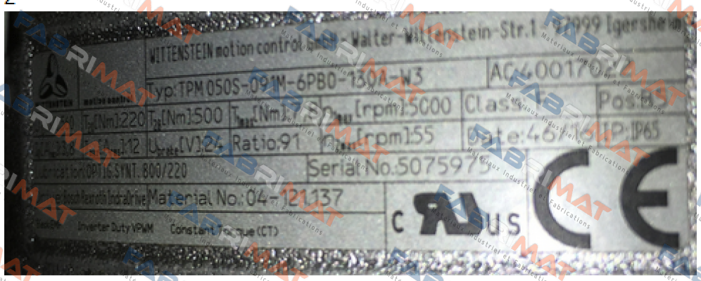 TPM050S-091M-6PB0-130A-W3  Wittenstein