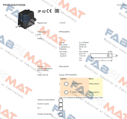 PFA9142A0103026  Ter Tecno Elettrica Ravasi