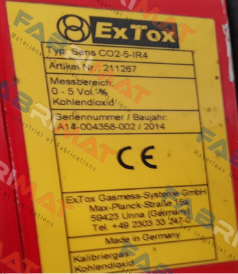 SENS CO2-5-IR4 obsolete, replacement Sens CO2-5-IR2  ExTox Gasmess-Systeme