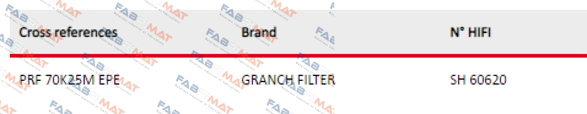 PRF70K25MEPE GRANCH FILTER