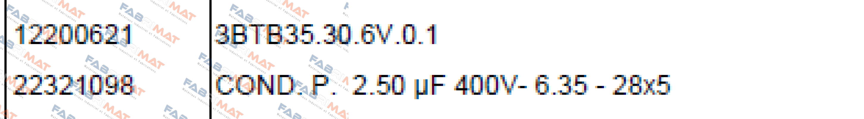 capacitor for  3BTB 35-30-6V-0 Elco