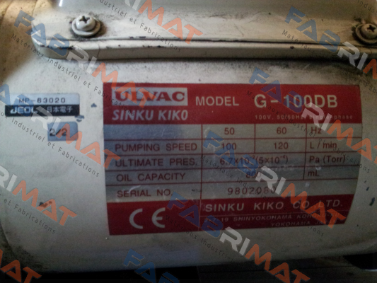 G-100DB OEM, alternative GHD101D ULVAC