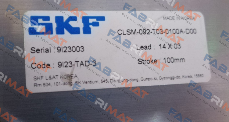 CLSM-092-T03-0100A-D00 Skf