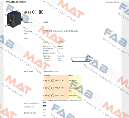 PFA9165A0025002 Ter Tecno Elettrica Ravasi