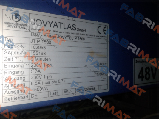 USV JOVYTEC P 1500-6 JOVYATLAS