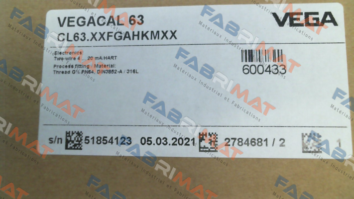 P/N: CL63.XXFGAHKMXX, Type: VEGACAL 63 Vega