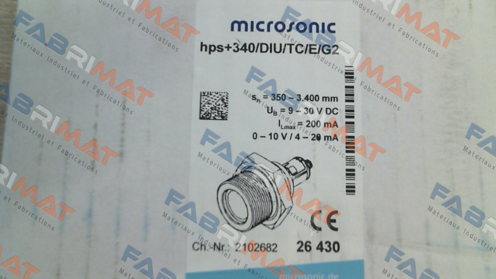 p/n: 26430, Type: hps+340/DIU/TC/E/G2 Microsonic