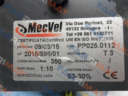 PP025.0112 Mecvel