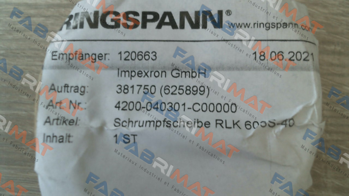 4200-040301-C00000 \ RLK 603 S-40x72 Ringspann