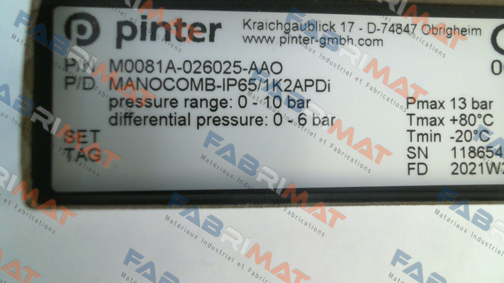 MANOCOMB-IP65/1K2APDi Pinter