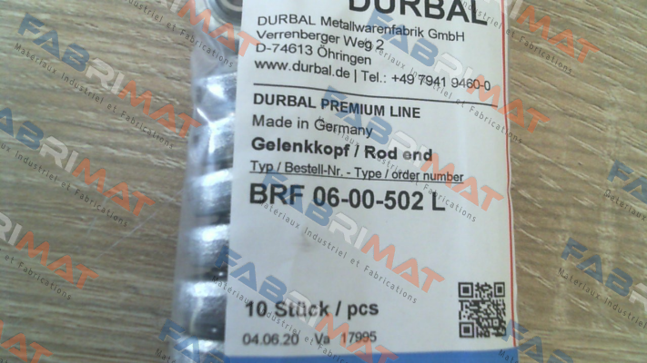 BRF 06-00-502 Durbal