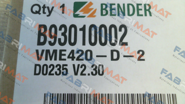 B93010002 / VME420-D-2 Bender