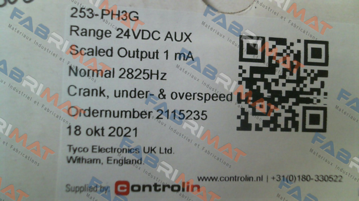 P/N: 039-27300-0024, Type: 253-PH3G - 24VDC (ANSI 12/14) CROMPTON INSTRUMENTS (TE Connectivity)