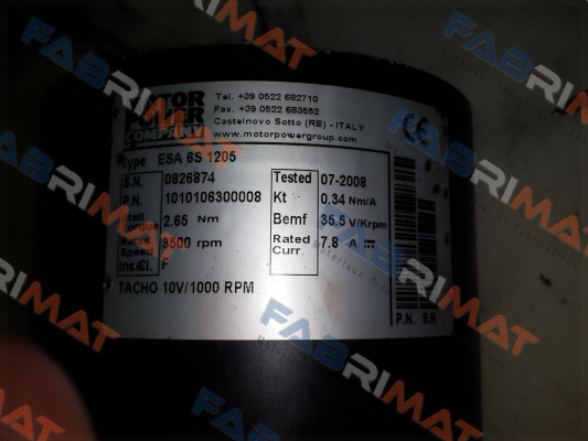 TYPE ESA 6S 1205 (OEM) Motor Power