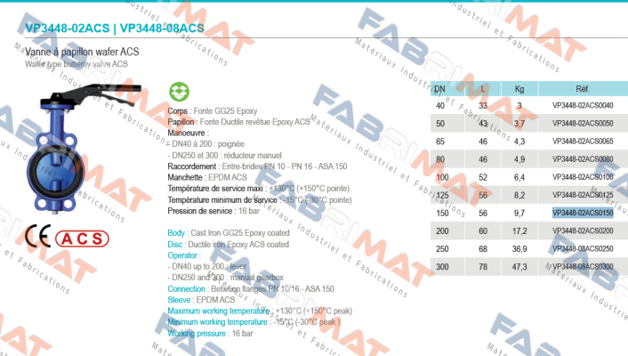 VP3448-02ACS0150  Tecofi