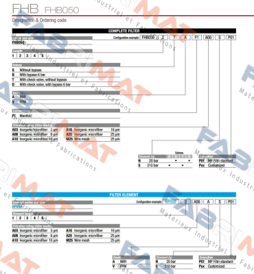 FHB-050-1-B-A-F1-A10-N-P01 MP Filtri