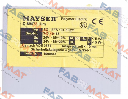 SG-EFS 104 ZK2/1 24V DC 1.2 k0hm  Mayser