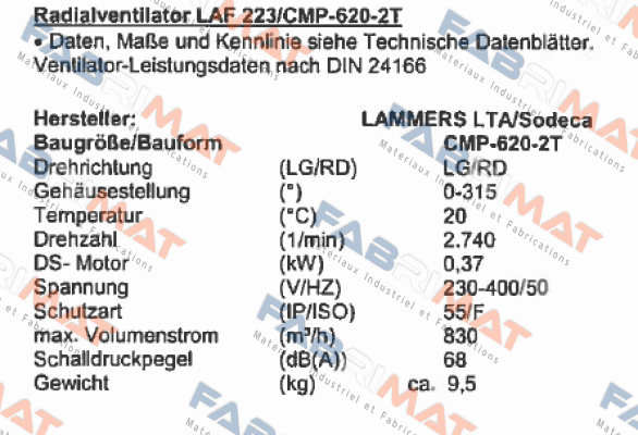 1012558 / CMP-620-2T Sodeca