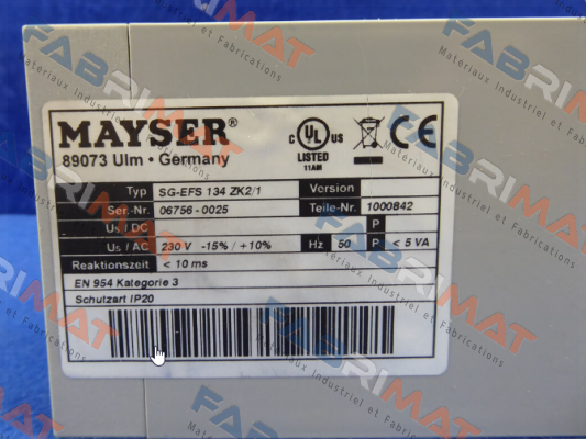 SG-EFS 134 ZK2/1 230 V Mayser